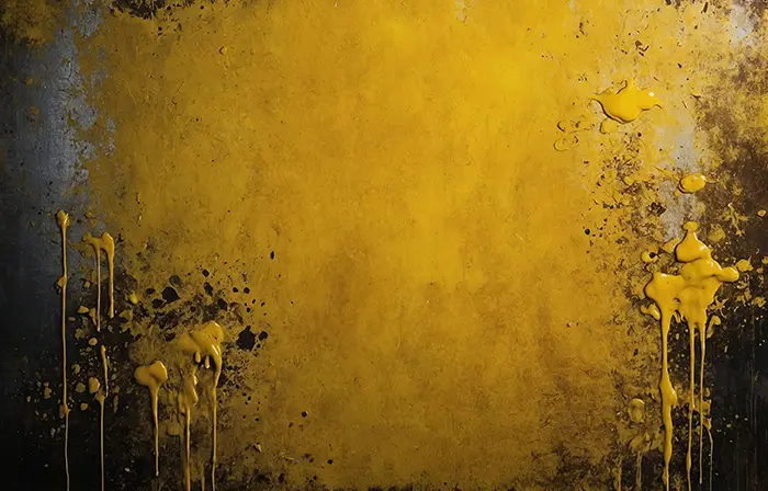 Old Yellow Oil Paint Grunge Metal Plate Texture Image image